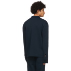 Nanushka Navy Knit Ehud Jacket