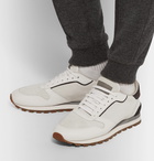 Brunello Cucinelli - Suede and Full-Grain Leather Sneakers - Men - White