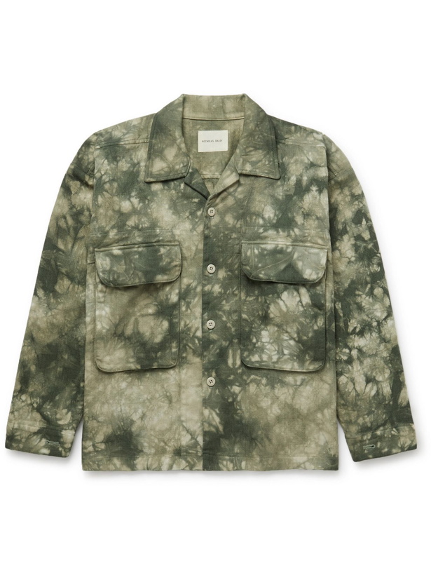 Photo: NICHOLAS DALEY - Tie-Dyed Cotton Overshirt - Green