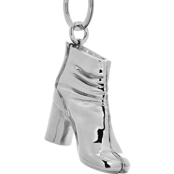 Maison Margiela SSENSE Exclusive Silver Tabi Boot Keychain Maison