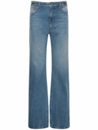 RABANNE Denim Embellished High Rise Jeans