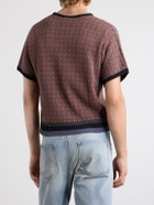 Enfants Riches Déprimés - Vienna Cotton-Jacquard Sweater - Burgundy