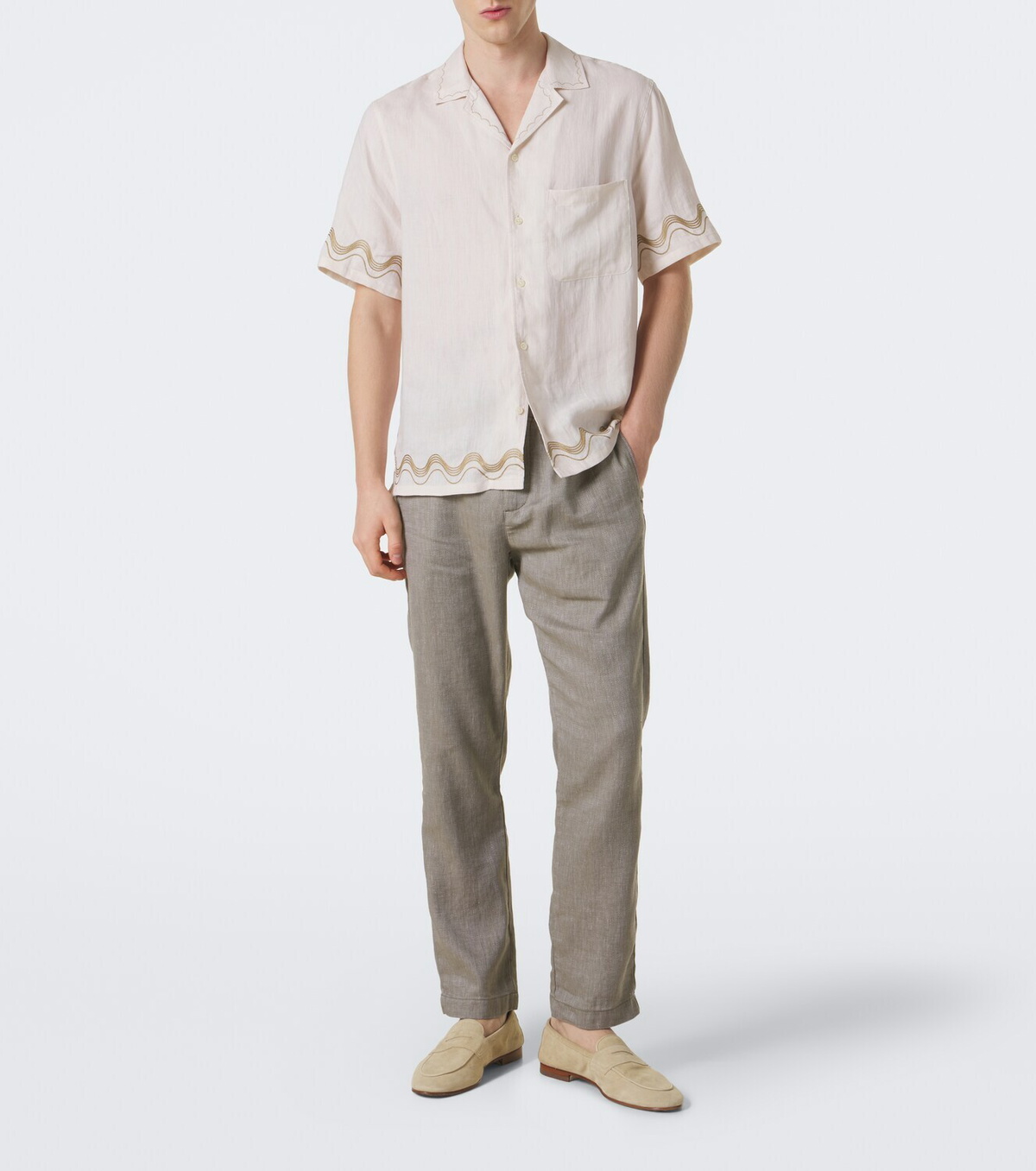 Frescobol Carioca Oscar linen and cotton straight pants