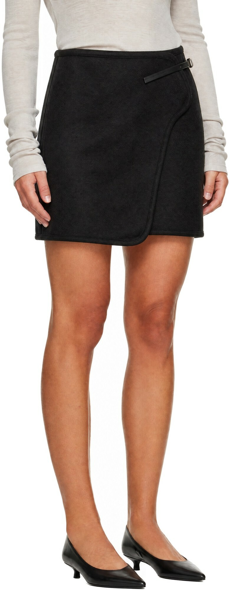 Helmut Lang Black Saddle Miniskirt