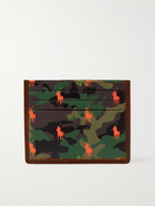 POLO RALPH LAUREN - Logo- and Camouflage-Print Leather Cardholder - Brown