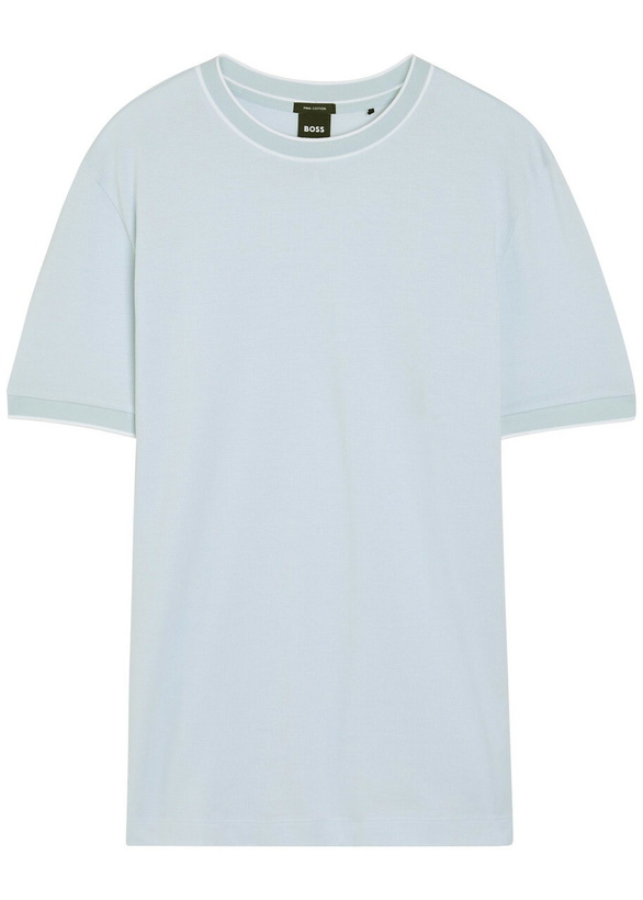Photo: Boss Thompson Waffle Cotton T-shirt Blue
