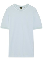 Boss Thompson Waffle Cotton T-shirt Blue
