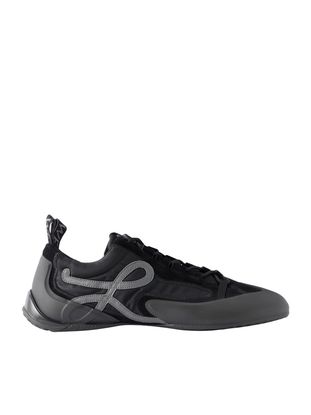 Photo: LOEWE - Grip Suede-Trimmed Nylon Sneakers - Black