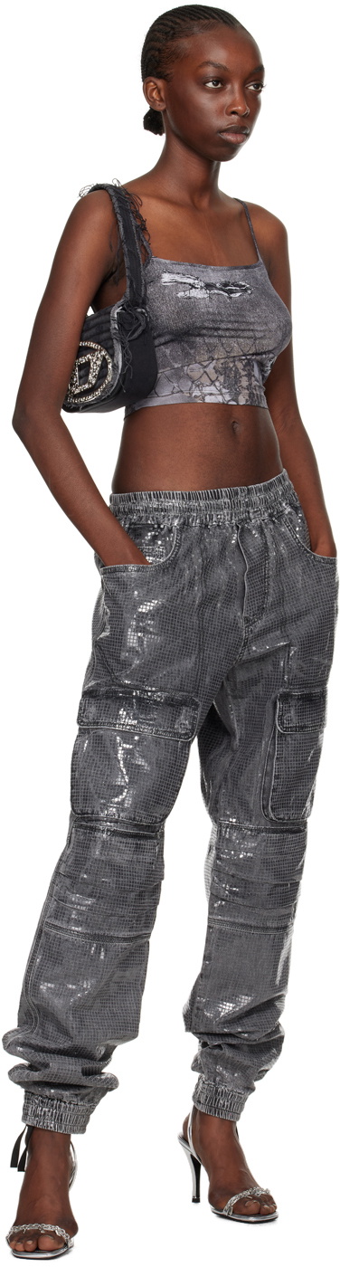 Diesel Gray D-Mirt 0pgac Denim Cargo Pants
