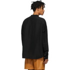 Rhude Black Linen Band Collar Shirt