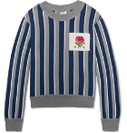 Kent & Curwen - Oversized Appliquéd Striped Cotton and Wool-Blend Sweater - Men - Multi