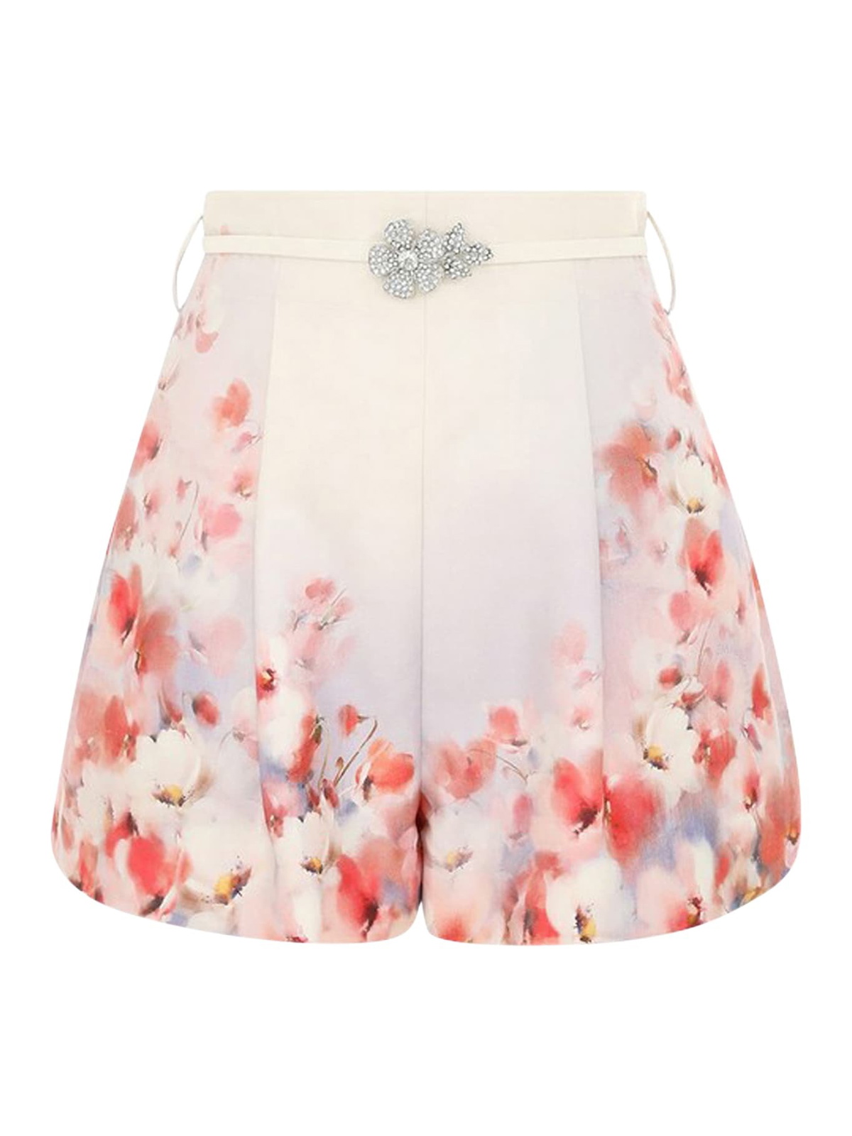 【Zimmermann】Ascension beaded floral linen shorts Ascension beaded floral linen shorts in multicoloured