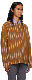 ZEGNA x The Elder Statesman Brown Striped Bomber Jacket