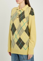 JW Anderson Pringle Argle Wool Polo Jumper Yellow