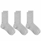 WTAPS Men's Skivvies Sock - 3-Pack in Grey