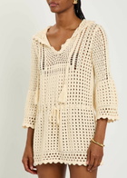 Isabel Marant étoile Zelnie Hooded Crochet-knit Mini Dress Ecru