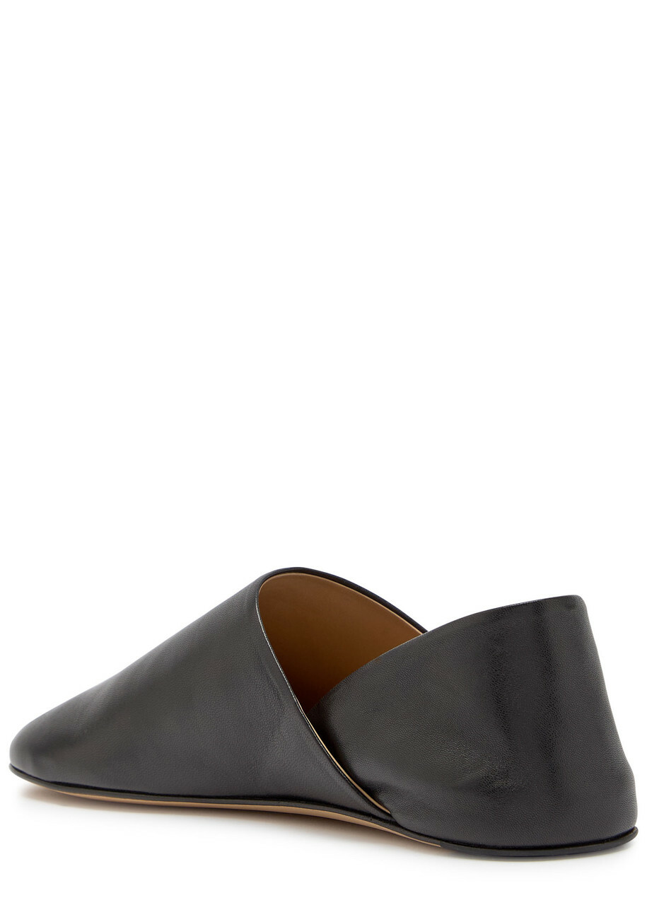 JW Anderson Leather Babouche Flats Black