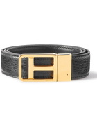 TOM FORD - 3cm Reversible Full-Grain Leather Belt - Black