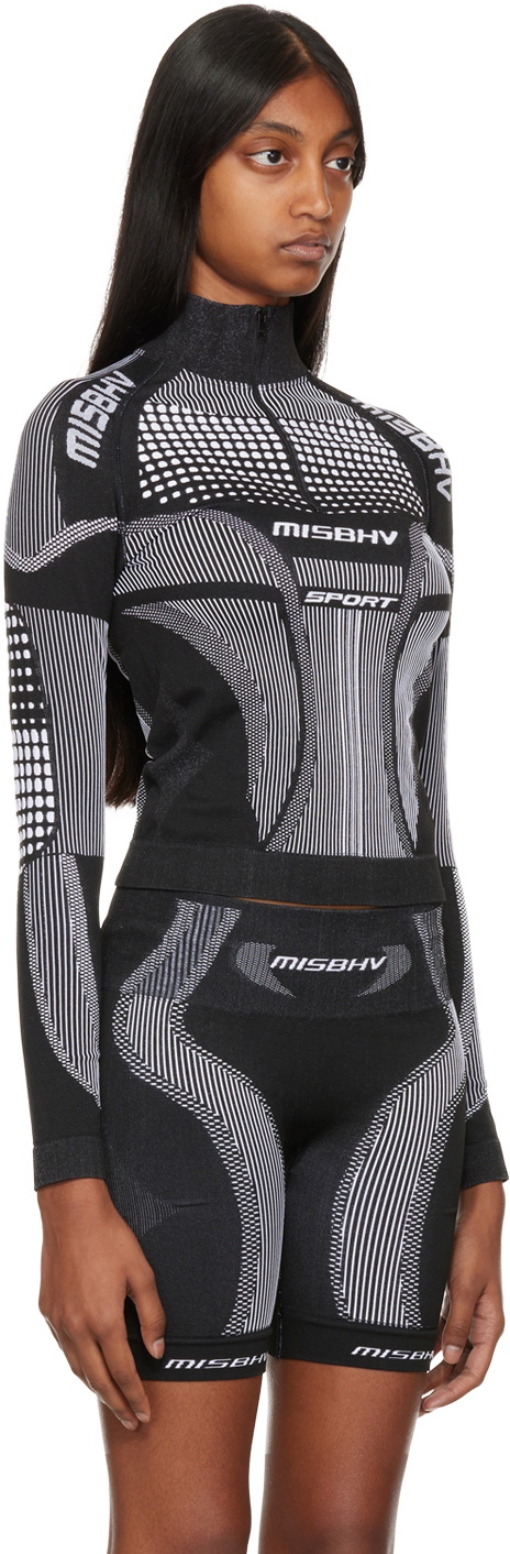 MISBHV Black Half-Zip Long Sleeve Sport Top MISBHV