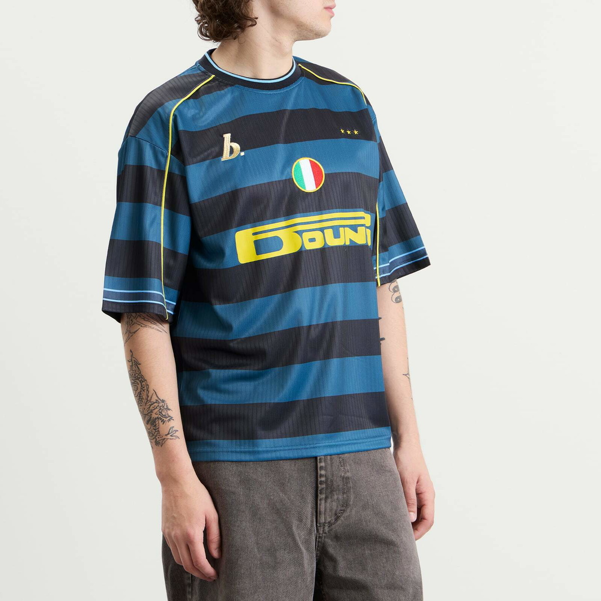 Bound Men's Nazarrio Football Shirt in Blue Stripe