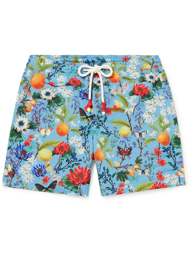 Photo: ORLEBAR BROWN - Mid-Length Printed Swim Shorts - Blue