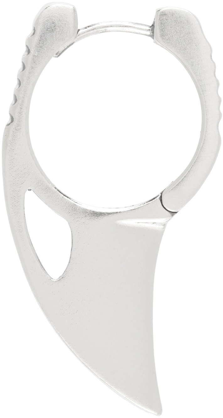 KUSIKOHC SSENSE Exclusive Silver Finger Knife Single Earring