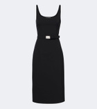 Prada Belted crêpe midi dress
