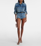 Self-Portrait Embellished denim romper