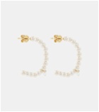 Persée 18kt gold hoop earrings with pearls and diamonds