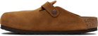 Birkenstock Tan Regular Boston Soft Footbed Slip-on Loafers
