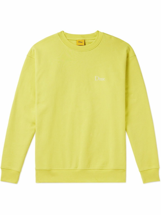 Photo: DIME - Logo-Embroidered Cotton-Jersey Sweatshirt - Yellow