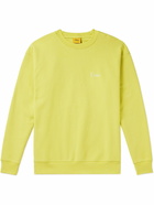 DIME - Logo-Embroidered Cotton-Jersey Sweatshirt - Yellow