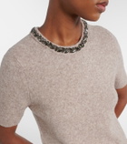 Velvet Briana embellished wool-blend top
