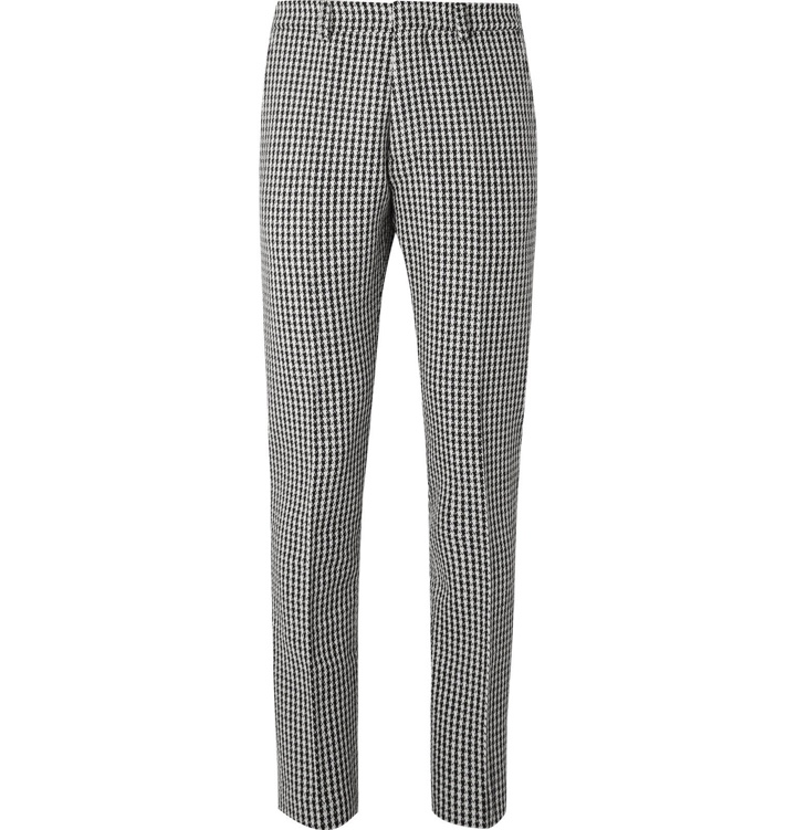 Photo: AMI - Slim-Fit Houndstooth Virgin Wool-Blend Trousers - Black