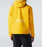 Stone Island Logo laminated cotton poplin raincoat