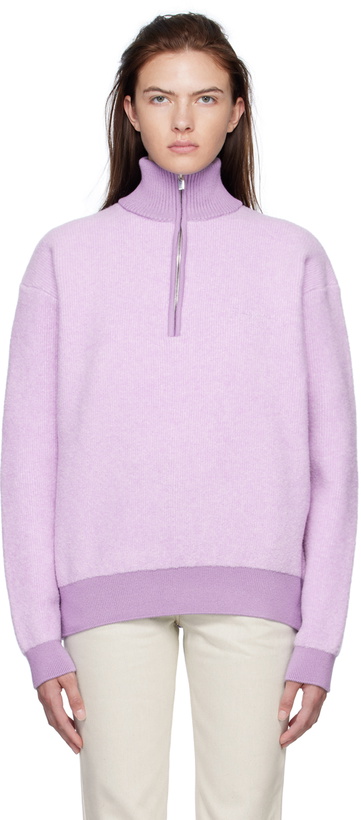 Photo: Jacquemus Purple 'La Maille Berger' Half-Zip Sweater