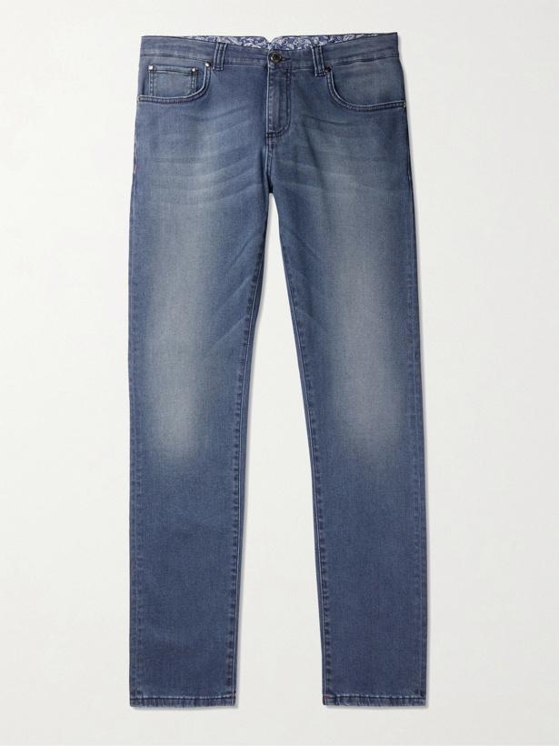 Photo: Isaia - Slim-Fit Stretch-Denim Jeans - Blue