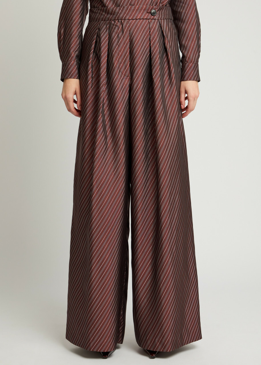 Dries Van Noten Pamplona Stripe-jacquard Wide-leg Trousers