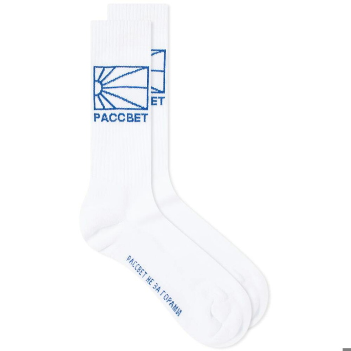 Photo: PACCBET Men's Sun Logo Sock in White