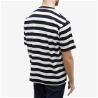 Beams Plus Men's Bold Stripe T-Shirt in Navy