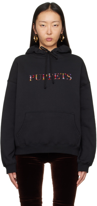 Photo: Puppets and Puppets Black Crystal-Cut Hoodie