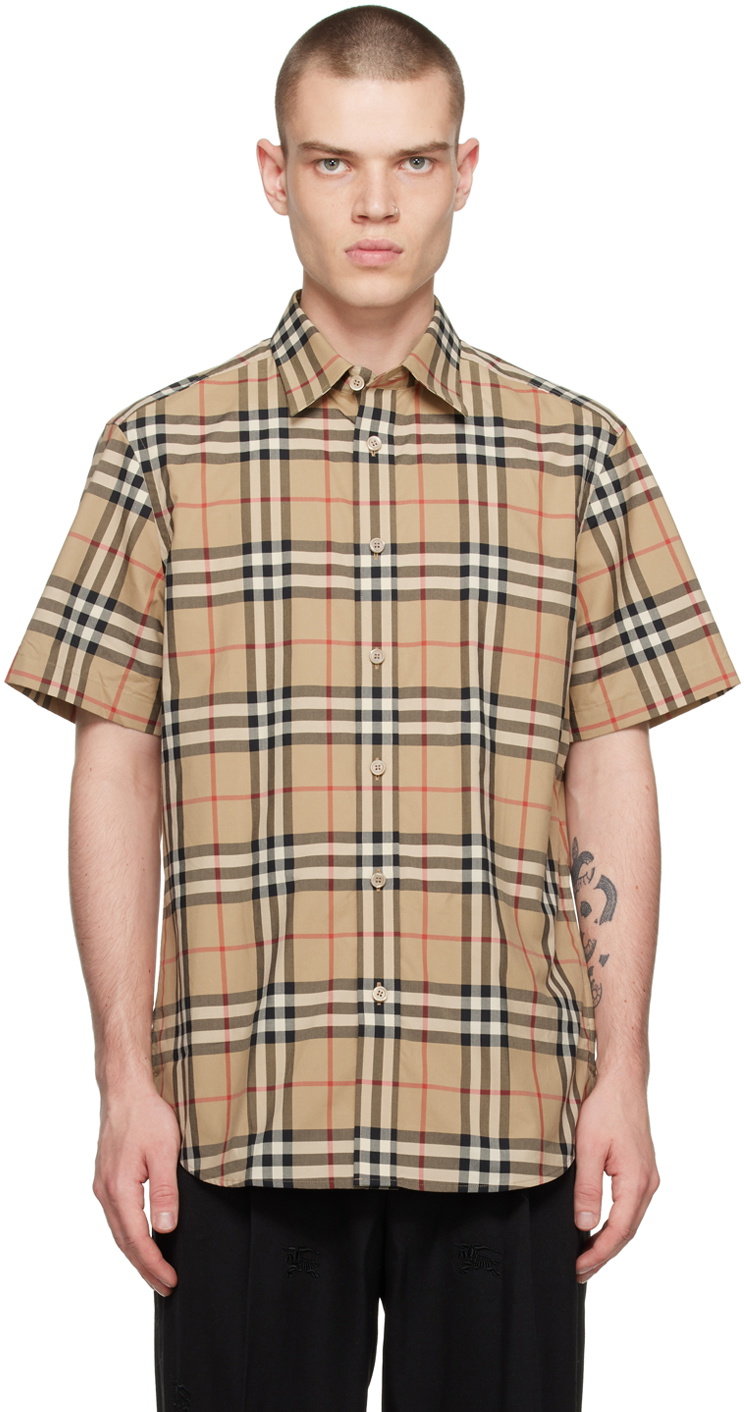 Burberry Beige Check Shirt Burberry