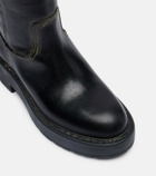 Miu Miu Logo leather knee-high boots