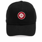 Casablanca Men's Logo Round Embroidered Patch Cap in Black 