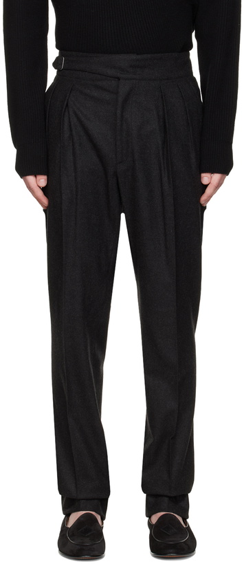 Photo: Ralph Lauren Purple Label Black Buckled Trousers