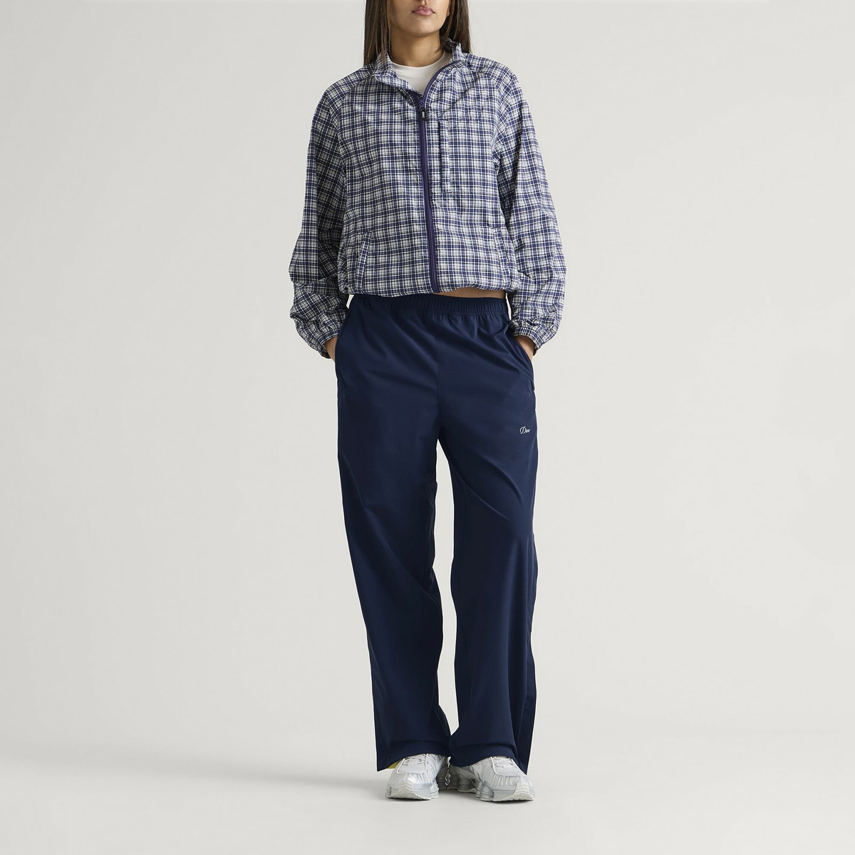 Dime Women's Athletic Snap Pants in Navy/Yellow