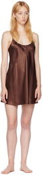 La Perla Brown Silk Mini Dress