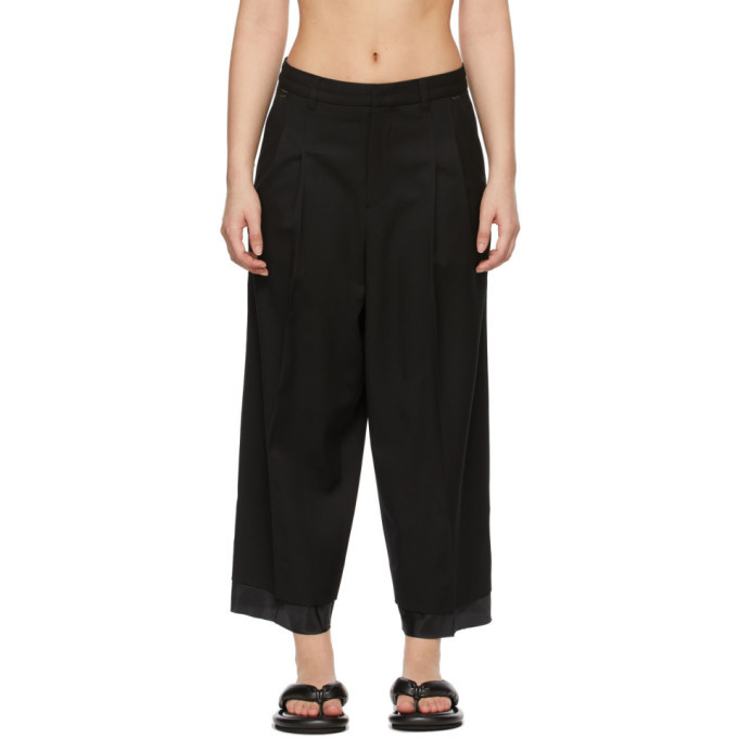 We11done Black Layered Trousers | UJNG