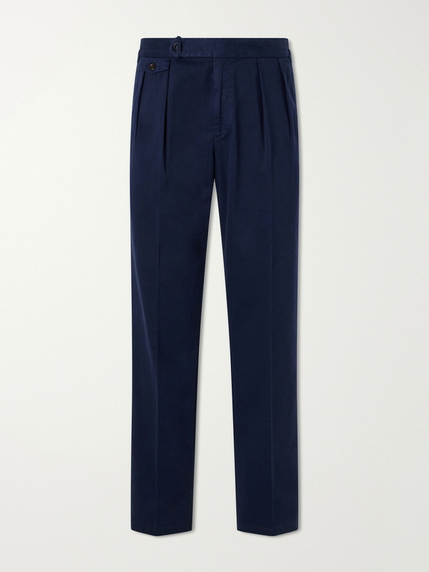 Photo: Polo Ralph Lauren - Straight-Leg Stretch Cotton-Blend Trousers - Blue