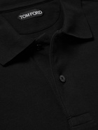 TOM FORD - Garment-Dyed Cotton-Piqué Polo Shirt - Black